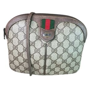 Gucci Vintage Beige and Brown Crossbody Bag